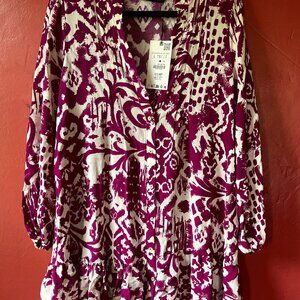 Zara Ikaat Babydoll Dress Size L